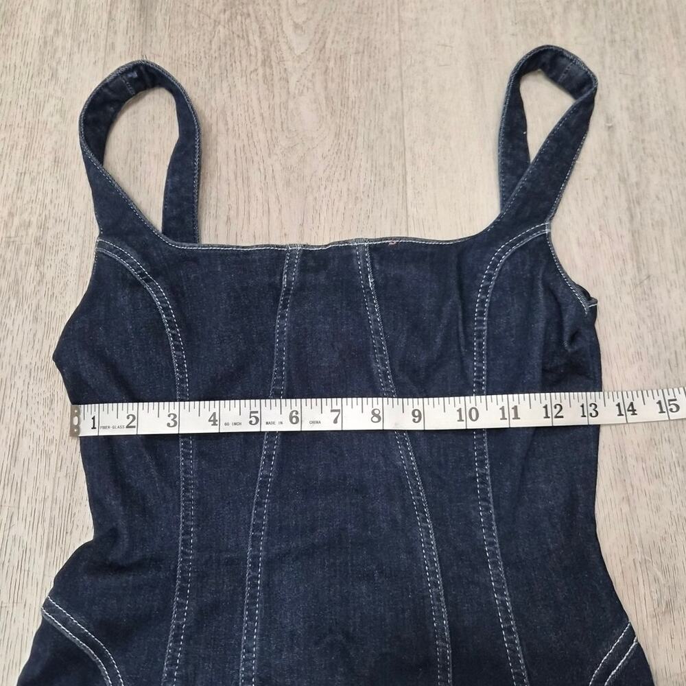 NWOT Zara Dark Wash Mini Dress Size Medium - Picture 2 of 5